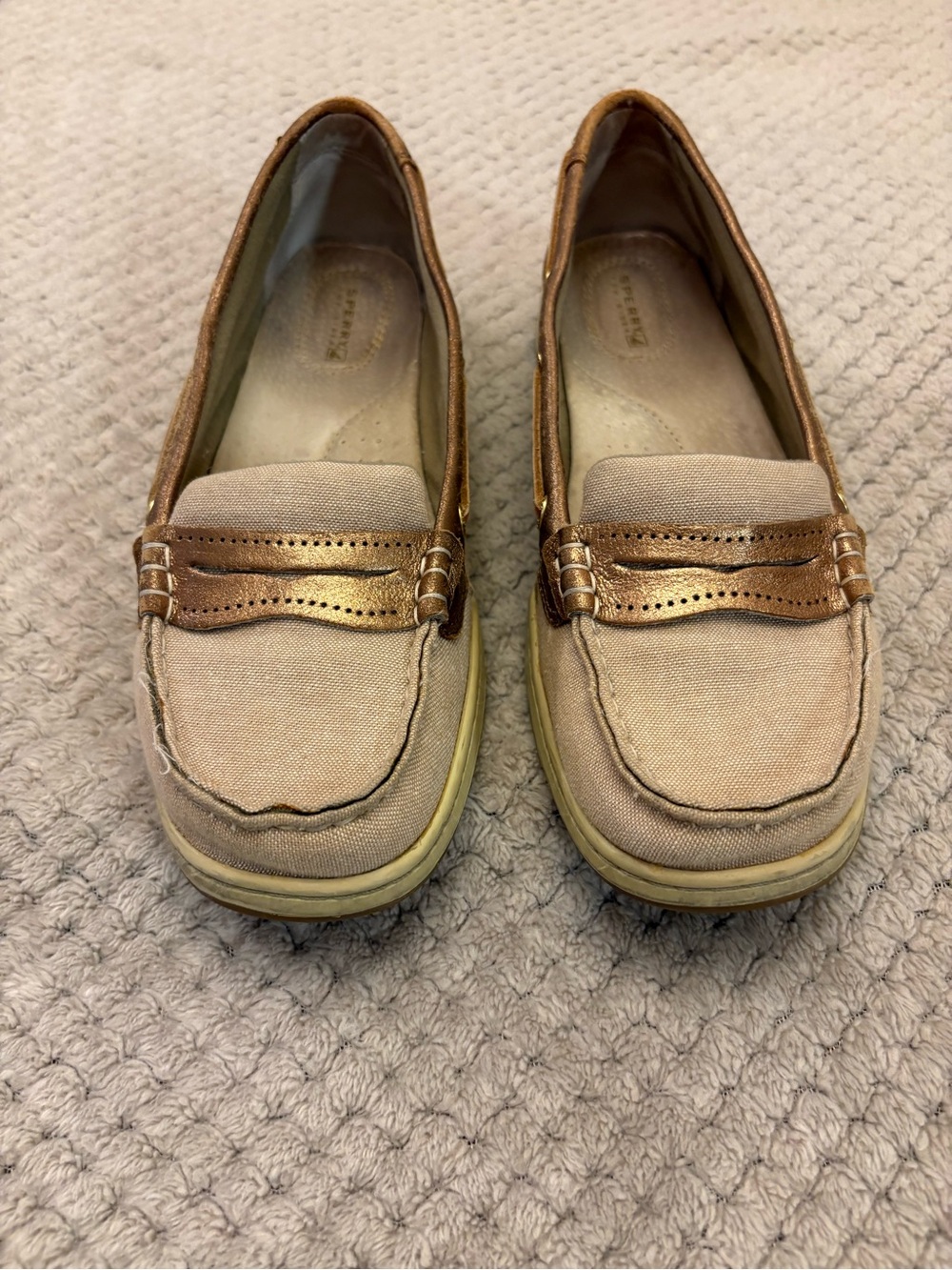 Sperry Women's Boat Shoes Loafers in Brown and Gold